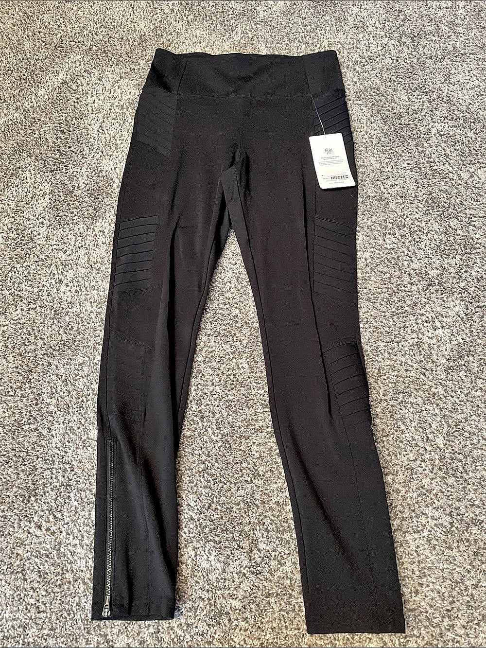 Athleta Delancey Moto Tight Leggings Black Medium NWT